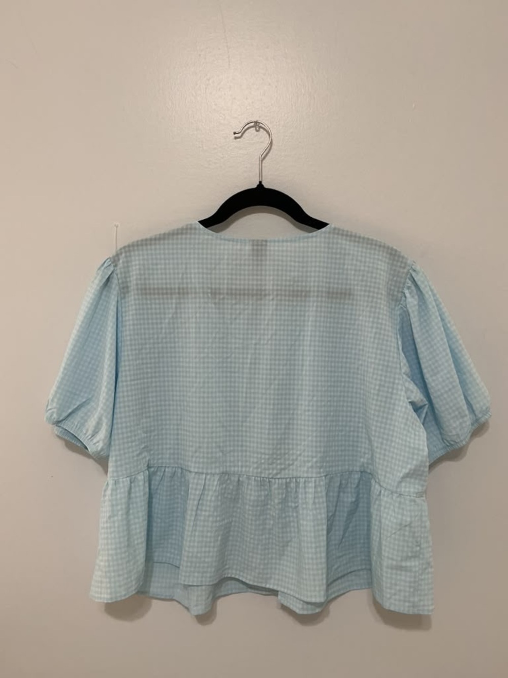 wild fable Light Blue Tie-Front Peplum Blouse - Picture 4 of 7